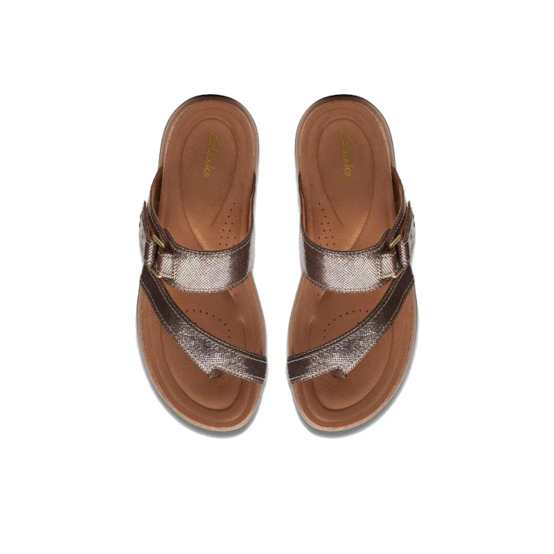 Clarks Slip-Resistant Flip Flops Women's Bronze-2