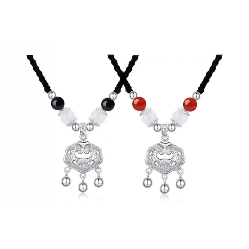 Muyan Alloy Peace Lock Auspicious Necklace Unisex-7