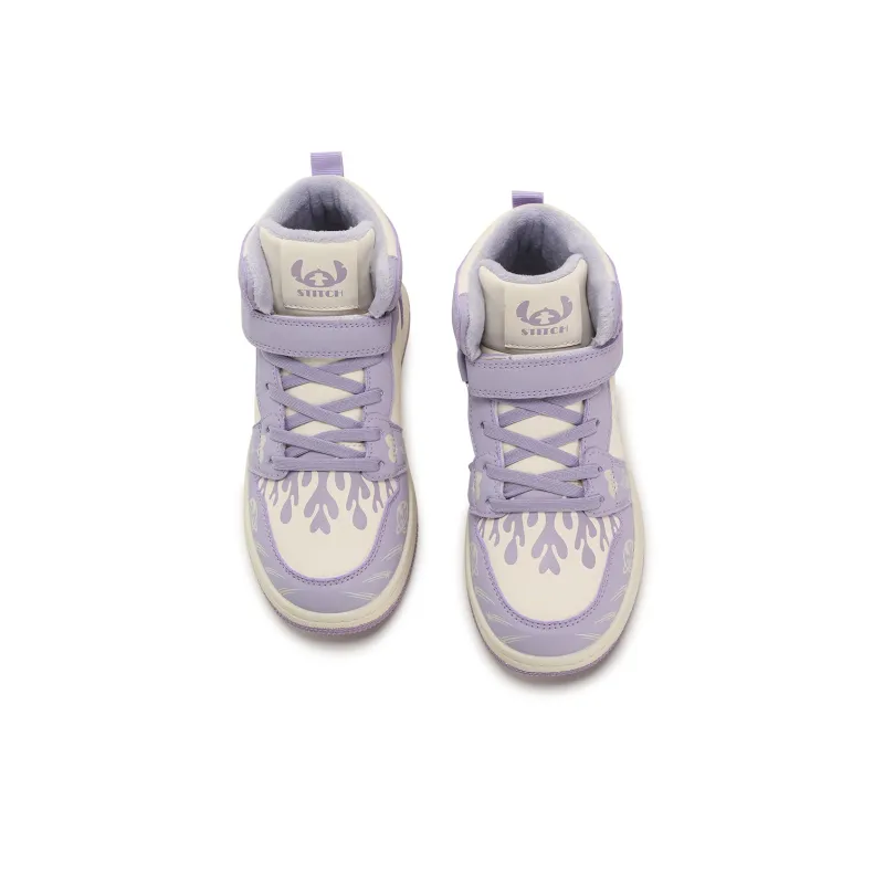 Disney Stitch Series Slip-Resistant Anti-Kick Cushioning Rebound Warm High-Top Kids' Skateboarding Shoes Kids'-10