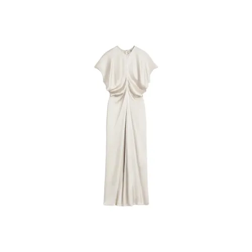 TOTEME FW24 Short Sleeved Dresses Women's Pearl White