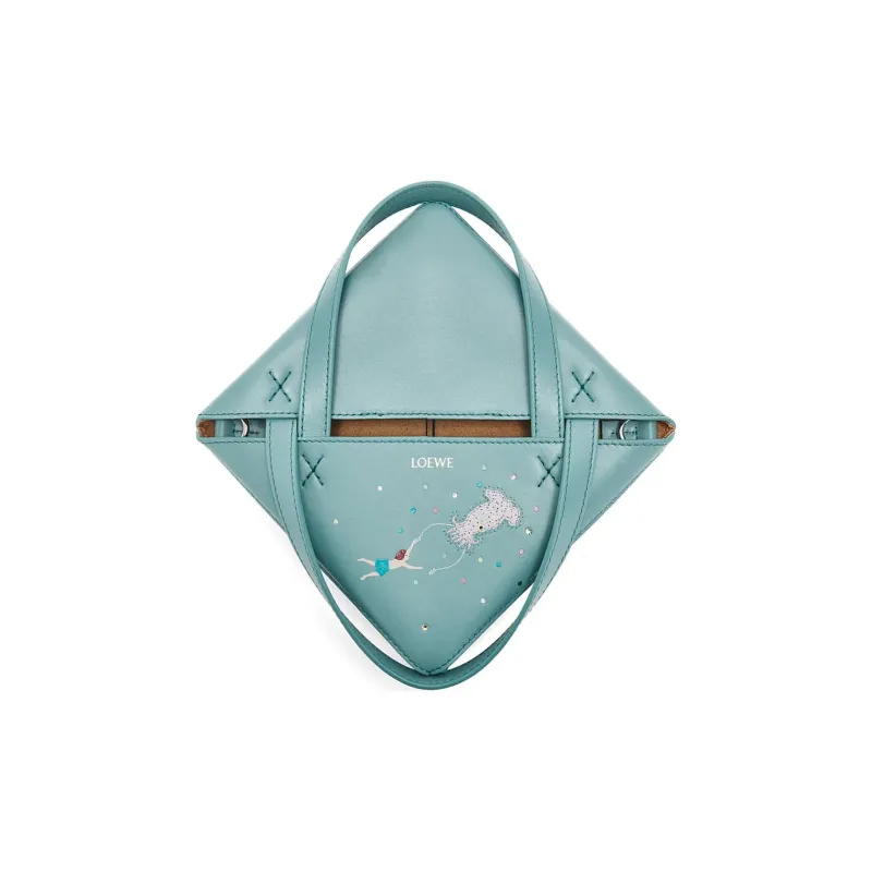 LOEWE Suna Fujita Collaboration Puzzle Fold Cow Leather Shoulder Bag, Crossbody Bag, Handbag Mini Women's Water-5