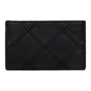 TORY BURCH Smooth Cow Leather Card Holder, Coin Purse Women's Black