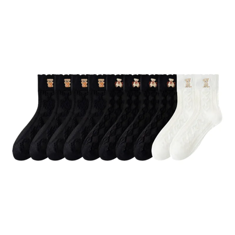 Lan Miao Mid Calf Socks Women's 10 Pack-4