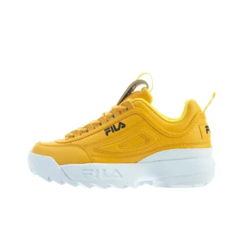FILA DISRUPTOR II PREMIUM Anti Slip Wear Resistant Low Top Casual Shoes Women's Yellow