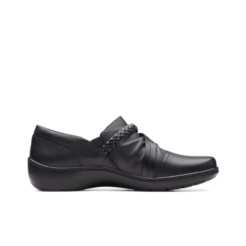 Clarks Cora Braid Casual Single Shoes Women's Black-1