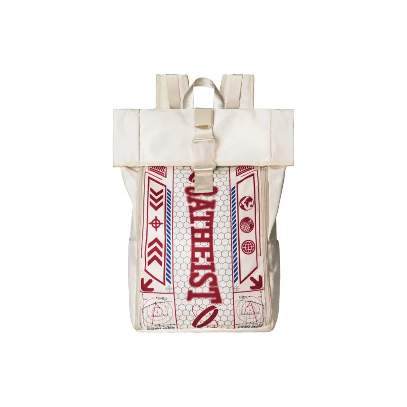 8atheist Polyester Backpack Regular Unisex Ecru-0
