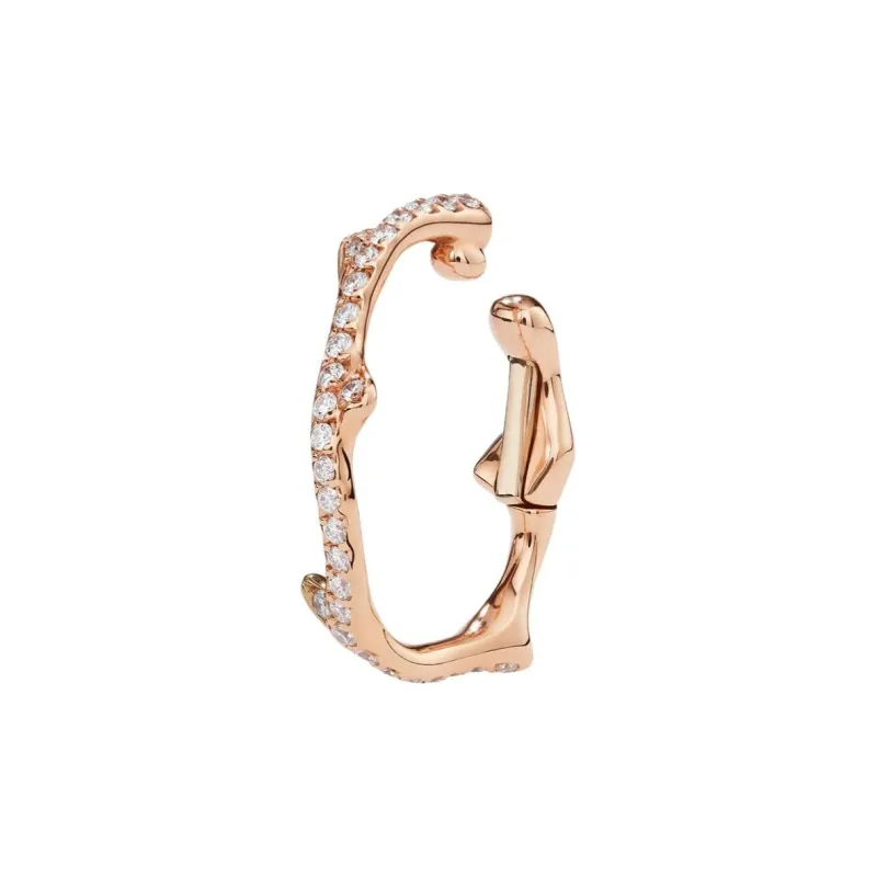 DIOR Diamond Clip-On Earrings Women's Gold-1
