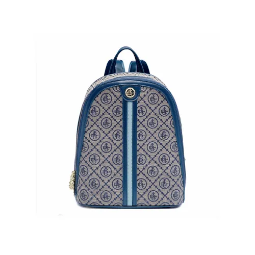 GELANDAI Fabric Double Shoulder Backpack Women's Blue