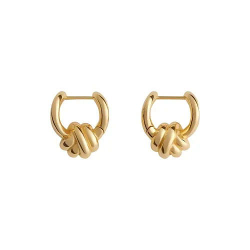 Bottega Veneta 925 Sterling Silver Earrings Women's Gold