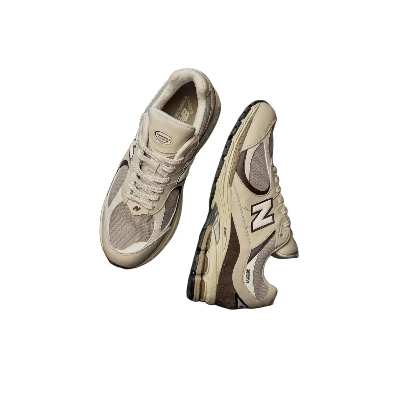 BEAUTY&YOUTH x New Balance NB 2002R Anti-Slip Wear-Resistant Low-Top Casual Shoes Unisex White Brown-1