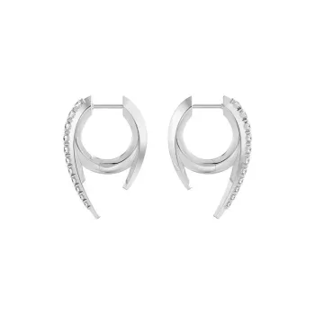 Mistova JEWELRY 925 Sterling Silver Thorn Inlaid Stone Hoop Earrings Unisex
