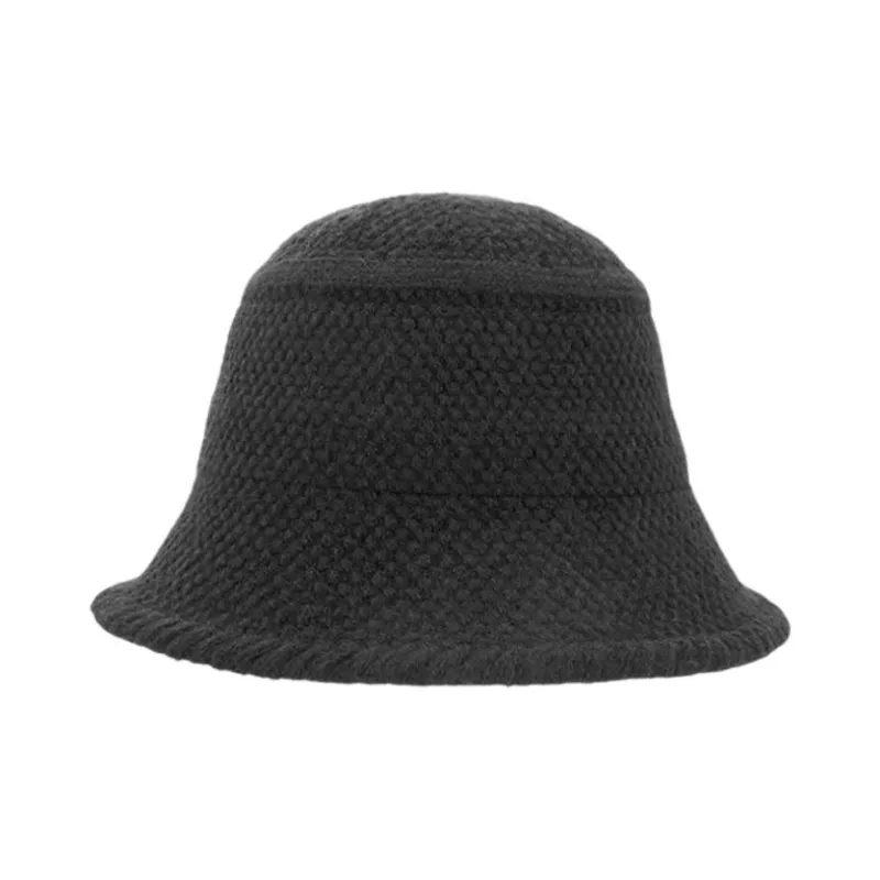 Hotwind Polyester Acrylic Polyamide Bucket Hats Women's Beige/Black-3