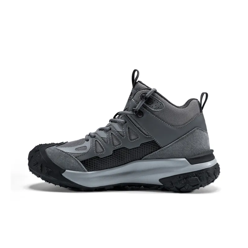 JEEP SPIRIT Non-slip Wear-resistant Impact-resistant High-Top Outdoor Shoes Men's Climbing Gray-0