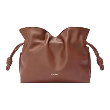 LOEWE Suna Fujita Collaboration Flamenco Nappa Cow Leather Shoulder Bag, Crossbody Bag, Clutch Mini Women's Cigar Color