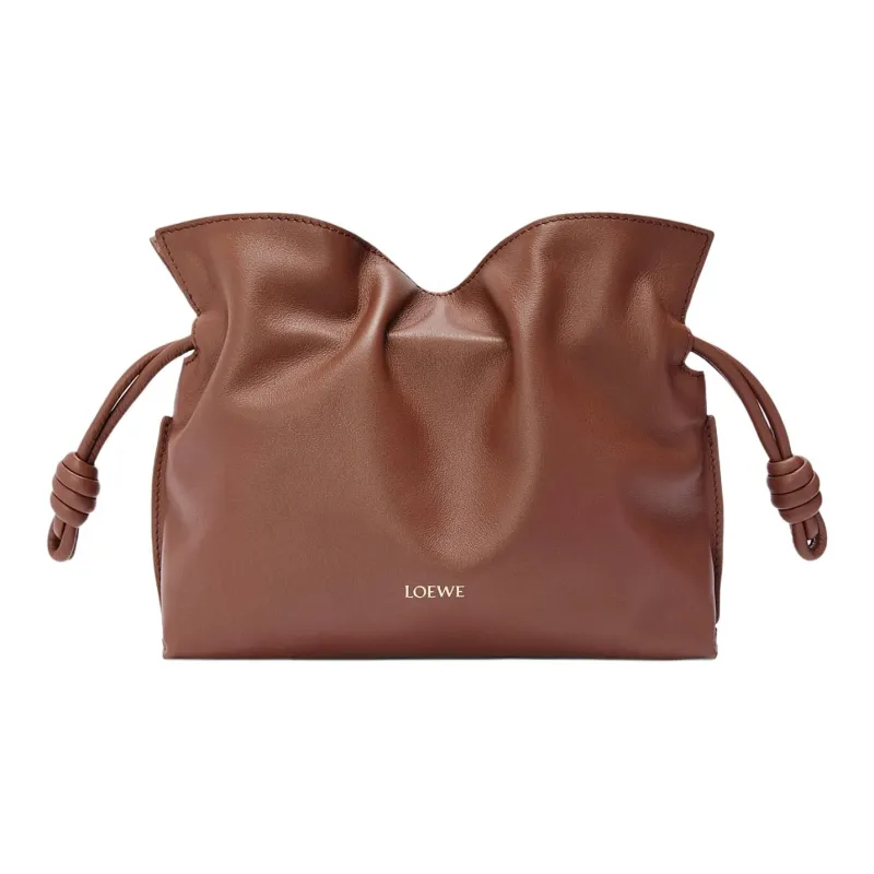 LOEWE Suna Fujita Collaboration Flamenco Nappa Cow Leather Shoulder Bag, Crossbody Bag, Clutch Mini Women's Cigar Color-0