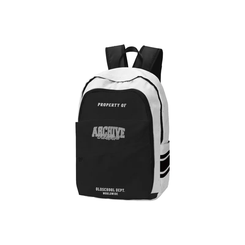 SRRW Polyester Student Backpack Regular Unisex Gray White-1