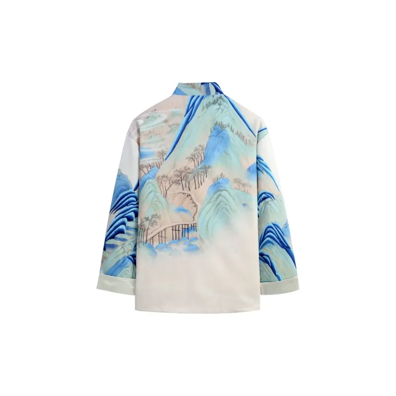 XUANSHENG Jackets Coats Men's River And Mountain Scenery-1