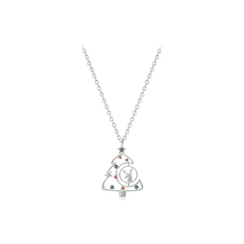 Teddy Bear Collection S925 Silver Necklace # Gold Silver Women's
