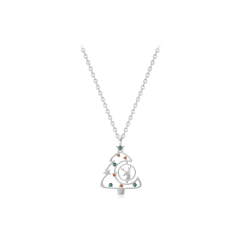 Teddy Bear Collection S925 Silver Necklace # Gold Silver Women's-0