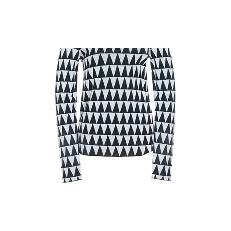 BESIONIA FW23 Sweater Women's Black White Plaid-5