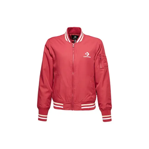 Converse Women'ss Basic Padded Bomber Baseball Jacket Women's Red
