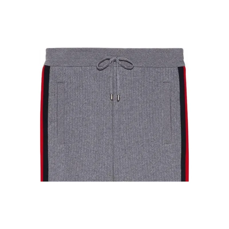 GUCCI Knitted Sweatpants Men Gray-3