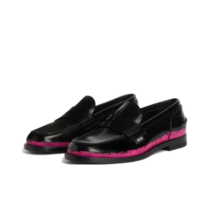 MSGM Penny-slot Leather Loafers-4