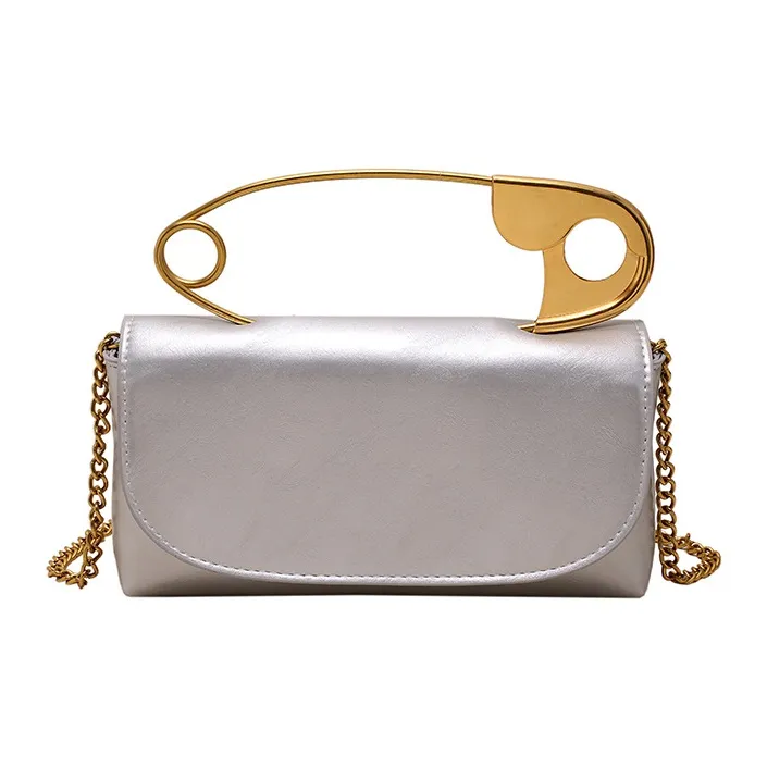 DALO PU Shoulder Bag Crossbody Bag Women's White/Black/Rose Red/Silver-9