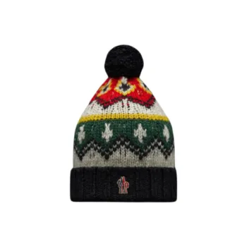 Moncler Virgin Wool Polyamide Beanies Kids' Black