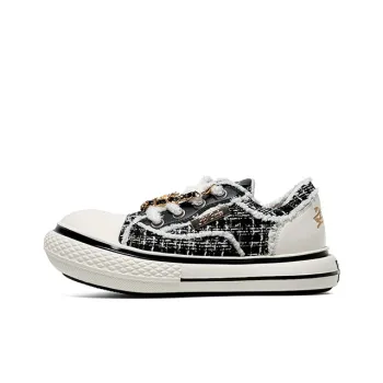 ZHAOTAIYANGLIANMING x OLD ORDER Height Increasing Wear Resistant Low Top Canvas Shoes Unisex White Black