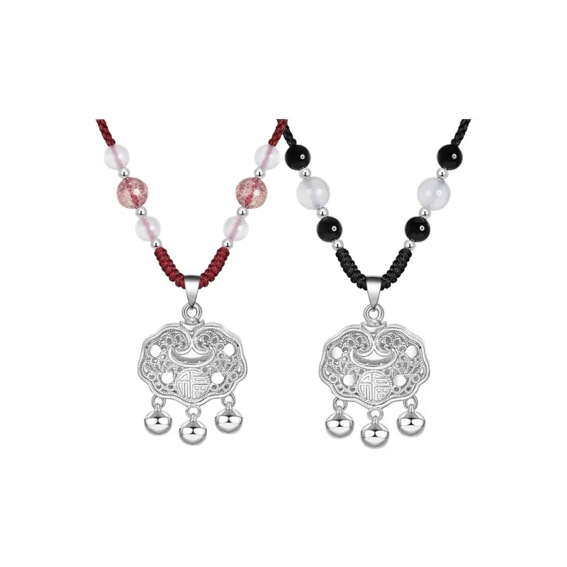 Muyan Alloy Peace Lock Auspicious Necklace Unisex-6