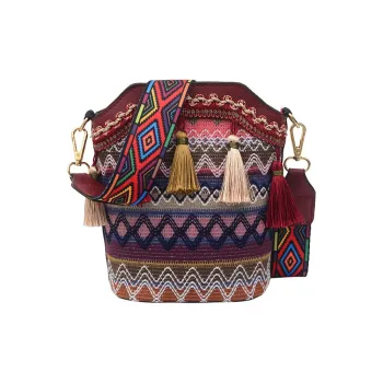ALOENEY Nylon Bucket Bag, Shoulder Bag Regular Women's Red/Dark Blue/Brown/Light Blue