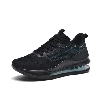 BIANSULONG Running Shoes Men Low Top Black Turquoise