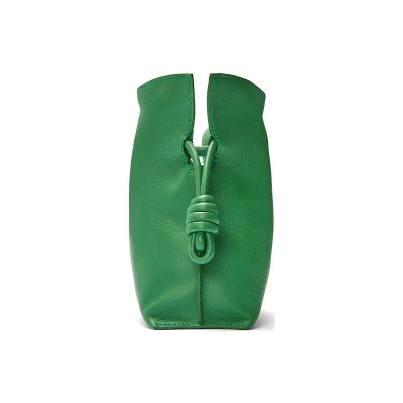 LOEWE Suna Fujita Collaboration Flamenco Nappa Cow Leather One Shoulder Crossbody Clutches Mini Women's Tropical Green-3