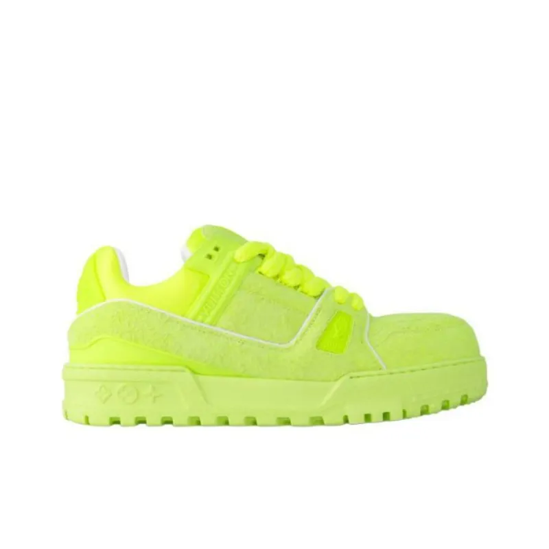 LOUIS VUITTON Trainer Maxi 2025 Spring Men's Collection Low-Top Skateboard Shoes Men's Green-1