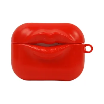 Wei Xin Apple AirPods 4/2/3/4th Generation/AirPods Pro/Pro 2 Silicone Flame Red Lip Earphone Case Headphone Cases