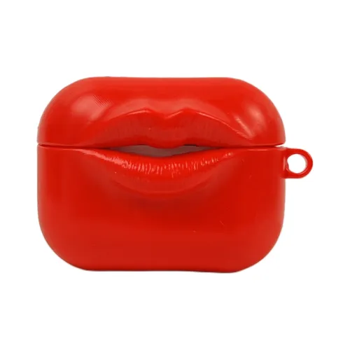 Wei Xin Apple AirPods 4/2/3/4th Generation/AirPods Pro/Pro 2 Silicone Flame Red Lip Earphone Case Headphone Cases