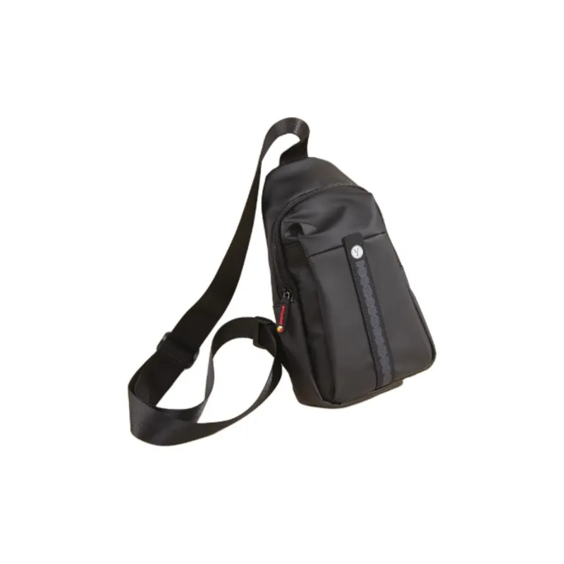 YEARCON Fabric Crossbody Sling Bag Small Size Men's Black/Silver/Coffee-1