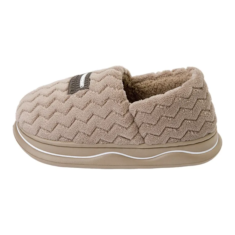 Warm Edge Unisex Minimalist Style Home Indoor Fall And Winter Slip Resistant Fleece Lined Warm Couple Padded Shoes-16