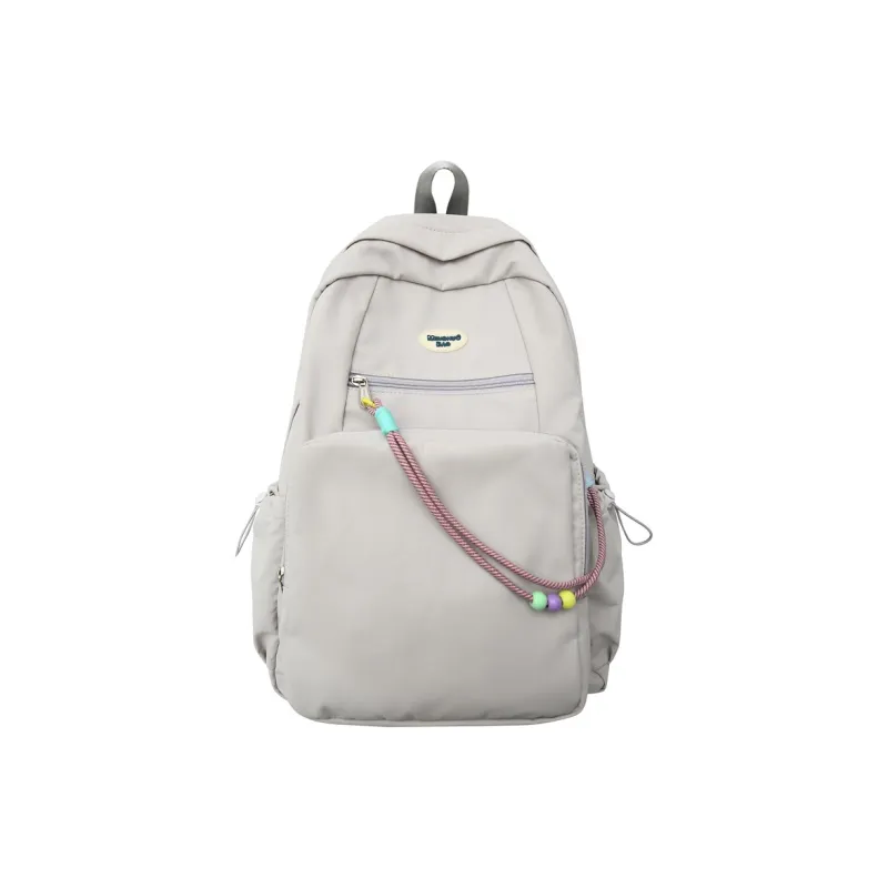 LUVISTRUE Nylon Fabric Backpack Regular Unisex White Blue/Yellow Black/Gray-28