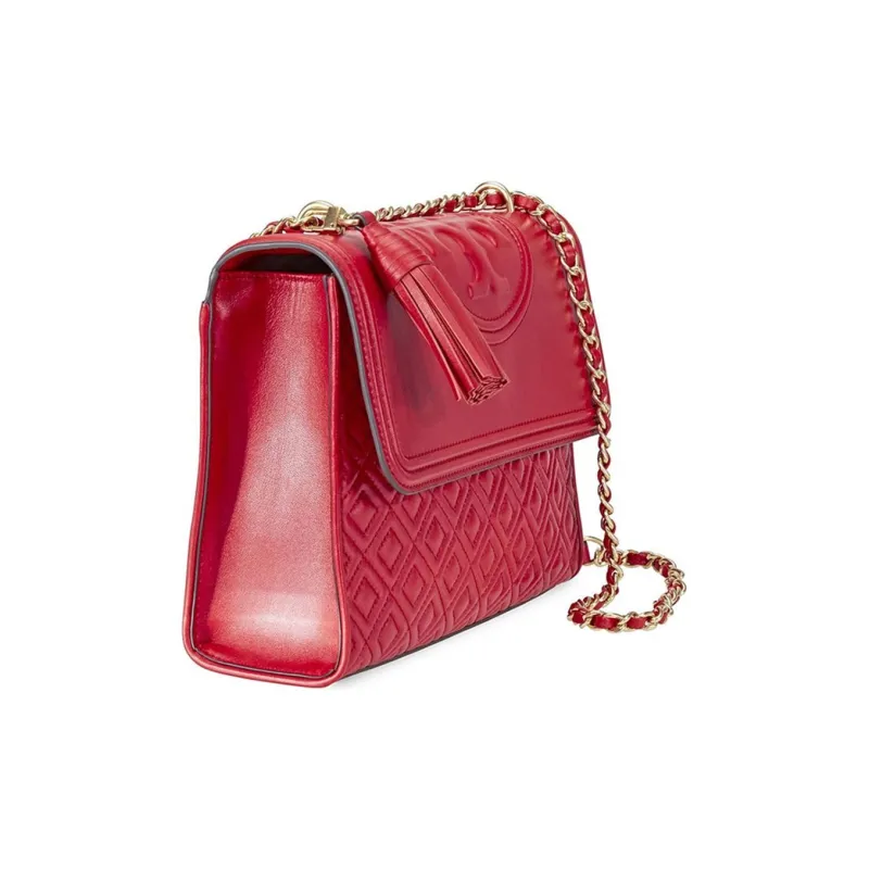 TORY BURCH Fleming Sheepskin Shoulder Bag Crossbody Bag Medium Size Women's Bright Red-3