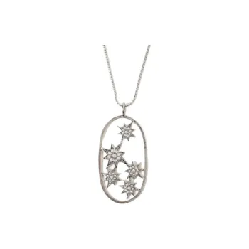 Beams Brass Crystal Glass Necklaces Women's Silver
