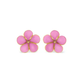 Oscar De La Renta Flower Stud Earrings