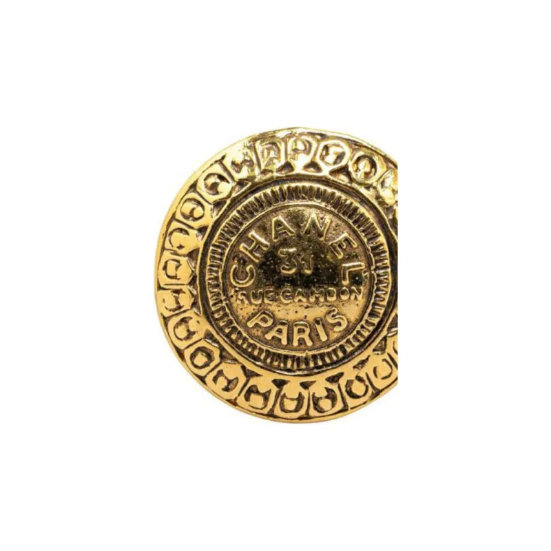CHANEL 1980s Rue Cambon Round Brooch-2