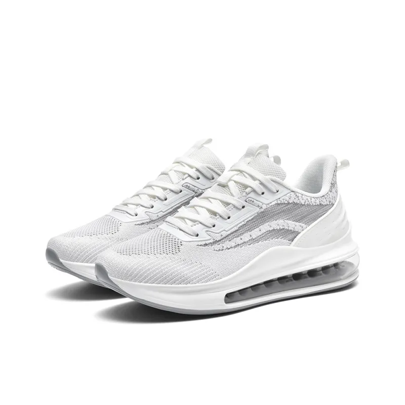 BIANSULONG Running Shoes Men Low Top White Light Gray-1