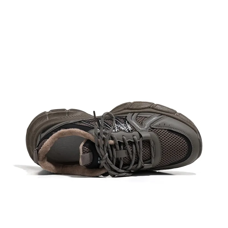 Warrior Low Top Chunky Sneakers Men's Light Khaki Black-3