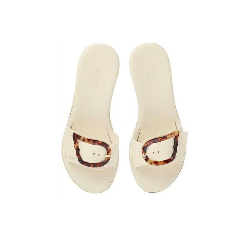 ANCIENT GREEK SANDALS Slide Slippers Women's White-3