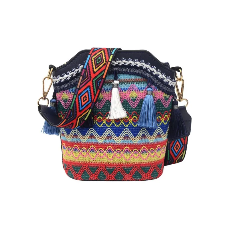 ALOENEY Nylon Bucket Bag, Shoulder Bag Regular Women's Red/Dark Blue/Brown/Light Blue-2
