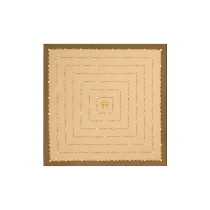 CELINE Silk Silk Scarves Women's Beige-1