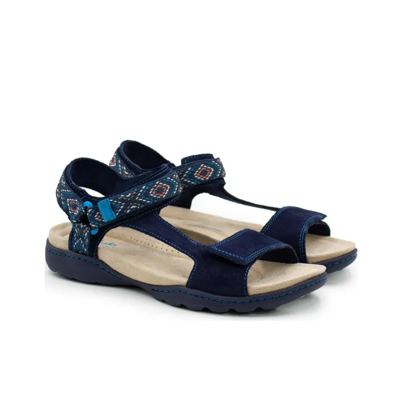 Clarks Amanda Step Beach Sandals Women's Blue-3